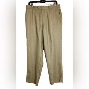 Michael Kors Mens Classic Silk Wool Trouser Pants 33x30 Tan Neutral Workwear